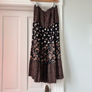 VTG - The Limited Black and Pink Floral Maxi Skirt